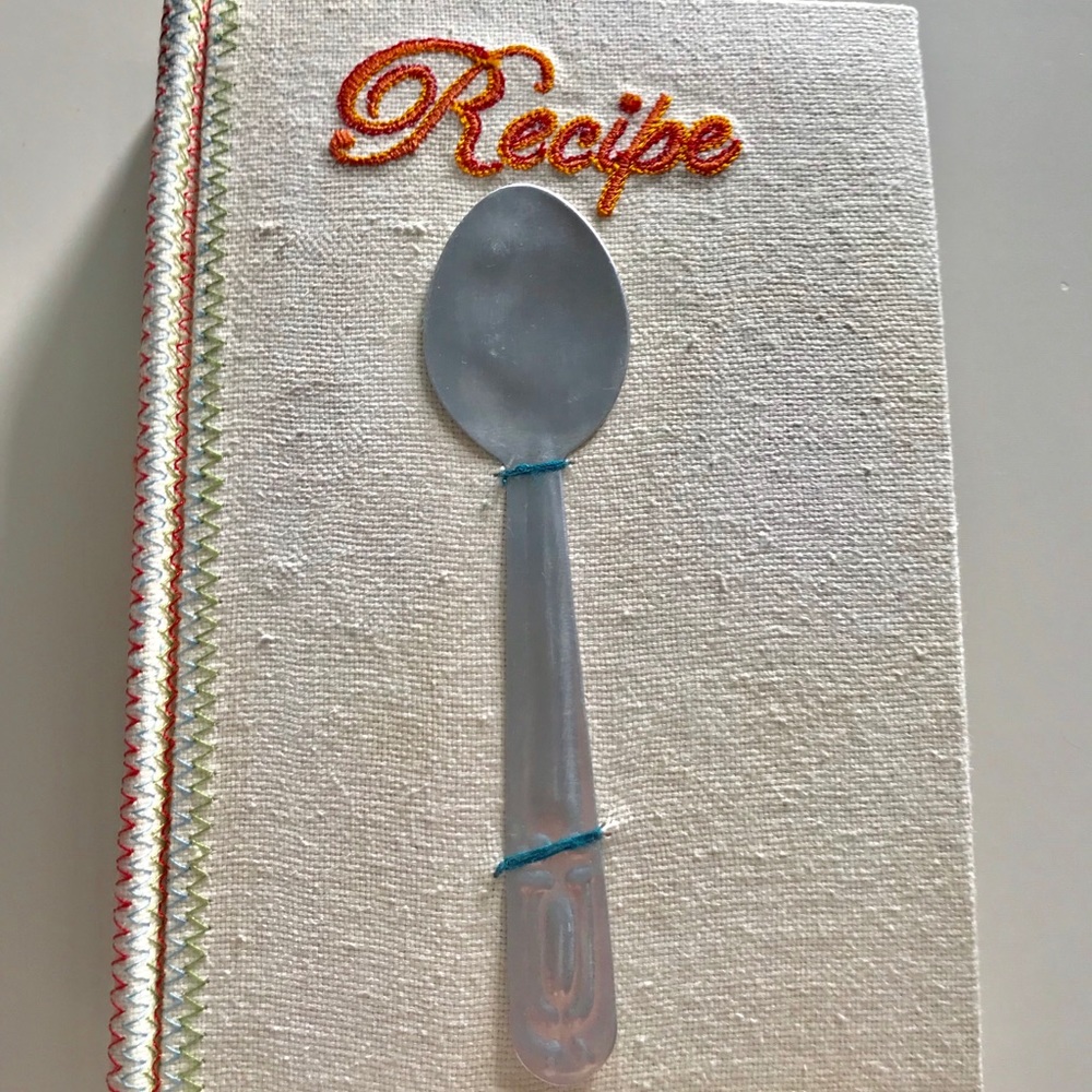 New Anthropologie Burlap Recipe Book